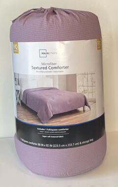 Mainstays Microfiber Textured Comforter Blanket PURPLE Full/Queen NWT